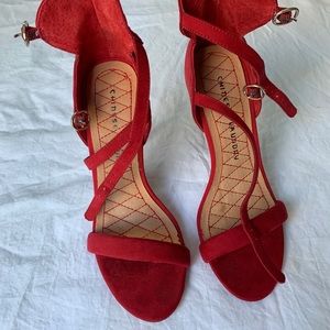 Chinese Laundry red strappy stilettos size 7